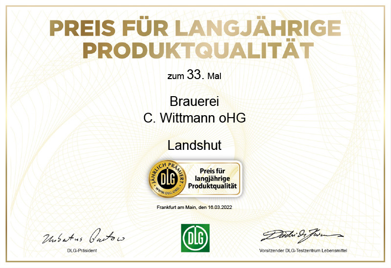 Preis für langjährige Produktqualität